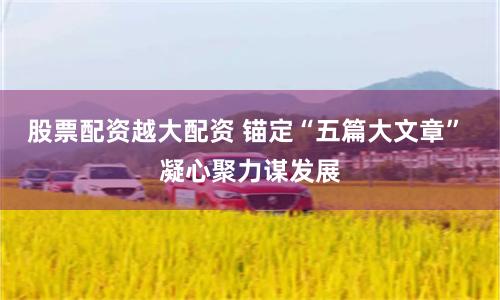股票配资越大配资 锚定“五篇大文章” 凝心聚力谋发展
